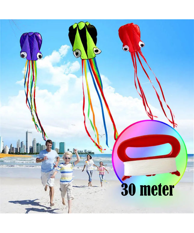3D 4M Large Octopus Kite with Handle Line Children Outdoor Summer Game Professional Stunt Software Power Beach Kite Kids Toy beldemo5-toys2
