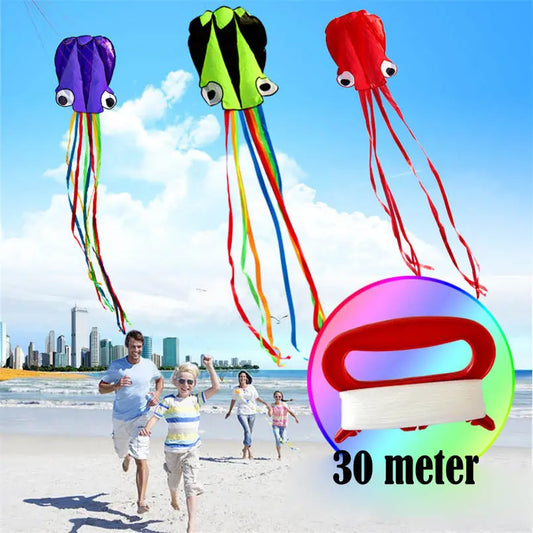 3D 4M Large Octopus Kite with Handle Line Children Outdoor Summer Game Professional Stunt Software Power Beach Kite Kids Toy beldemo5-toys2