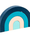 Four pieces of rainbow blue