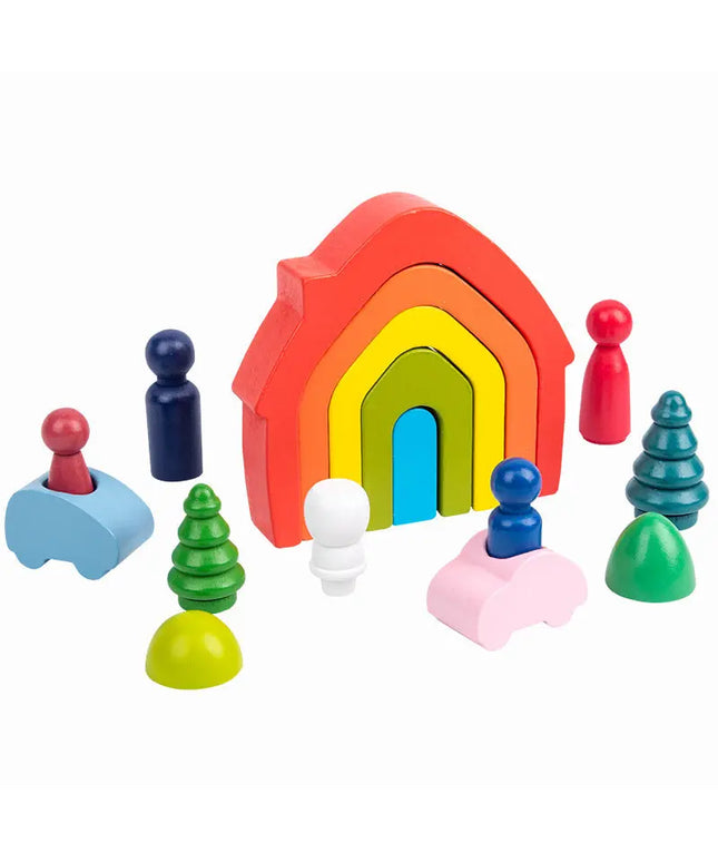 Wooden Assembled Rainbow House Villain Barrel beldemo5-toys2