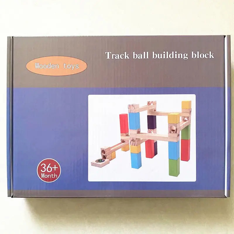 Children's Educational Parent-child Ball Track Slide Blocks Stacking High Marbles To Build Wooden Toys beldemo5-toys2