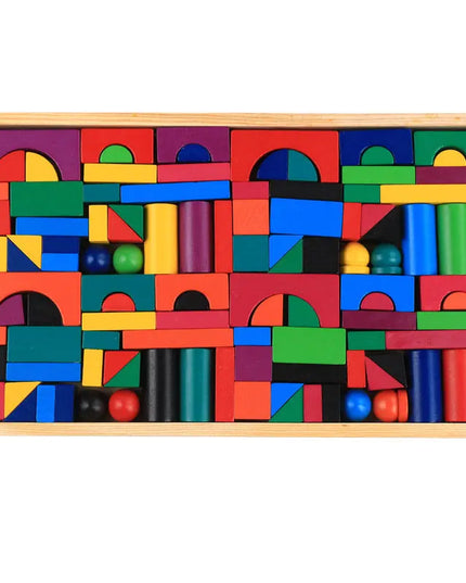 Wooden Grains Color Building Blocks Kindergarten Children Early Childhood Parenting Toy For Kids beldemo5-toys2