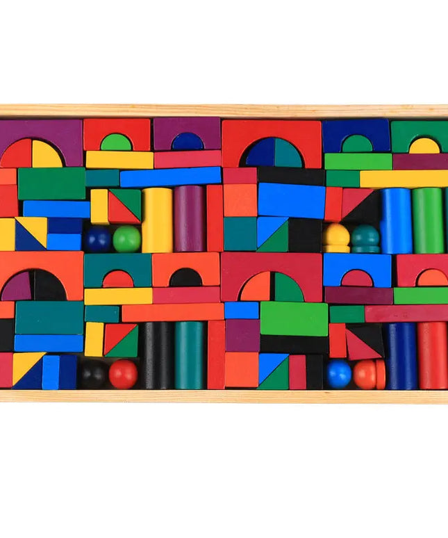 Wooden Grains Color Building Blocks Kindergarten Children Early Childhood Parenting Toy For Kids beldemo5-toys2