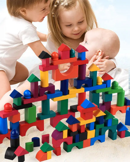 Wooden Grains Color Building Blocks Kindergarten Children Early Childhood Parenting Toy For Kids beldemo5-toys2