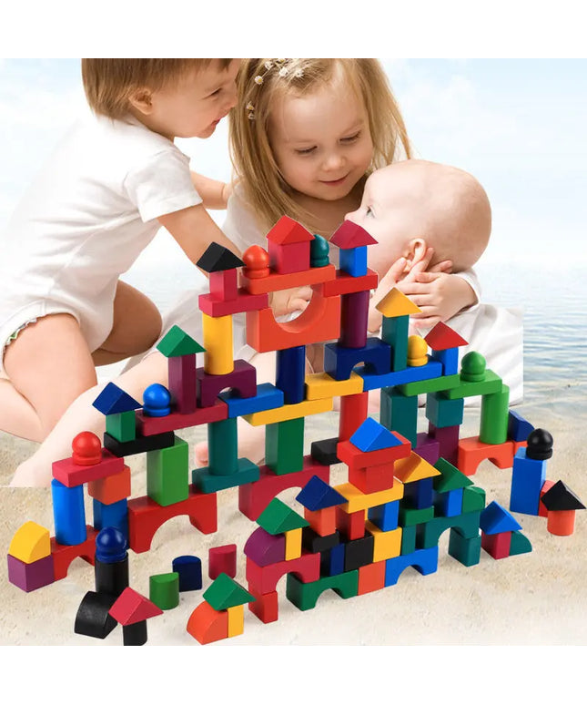 Wooden Grains Color Building Blocks Kindergarten Children Early Childhood Parenting Toy For Kids beldemo5-toys2