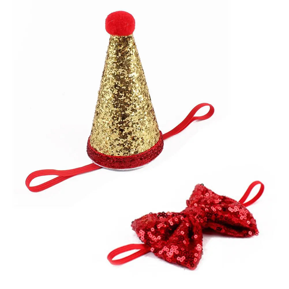 Pet Sequin Party Hat & Bow beldemo5-toys2