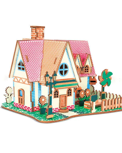 Wooden puzzle 3D three-dimensional puzzle DIY model beldemo5-toys2
