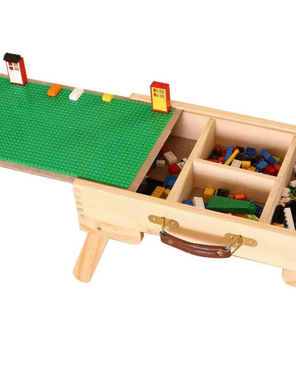 Block compatible Storage Play Table folding Custom Made Wooden Chalkboard Kids Children beldemo5-toys2