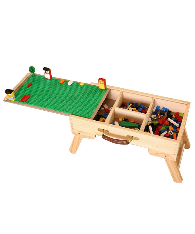 Block compatible Storage Play Table folding Custom Made Wooden Chalkboard Kids Children beldemo5-toys2