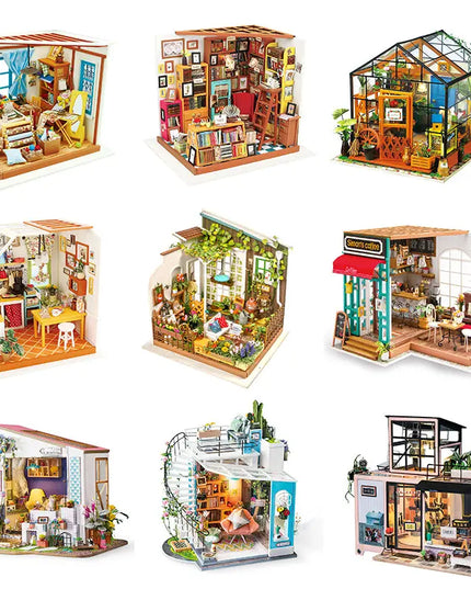 Robotime DIY Wooden Miniature Dollhouse 1 24 Handmade Doll House Model Building Kits Toys For Children Adult Drop Shipping beldemo5-toys2