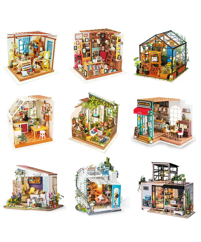 Robotime DIY Wooden Miniature Dollhouse 1 24 Handmade Doll House Model Building Kits Toys For Children Adult Drop Shipping beldemo5-toys2