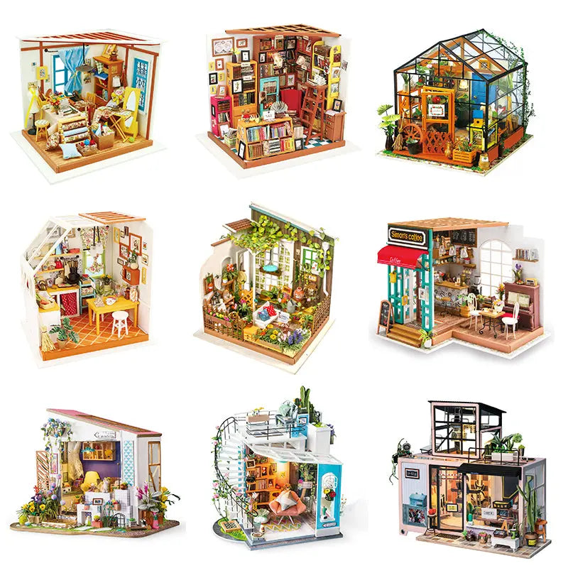 Robotime DIY Wooden Miniature Dollhouse 1 24 Handmade Doll House Model Building Kits Toys For Children Adult Drop Shipping beldemo5-toys2