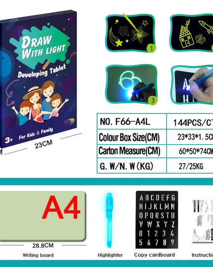Educational Toy Drawing Pad 3D Magic 8 Light Effects Puzzle Board Sketchpad beldemo5-toys2