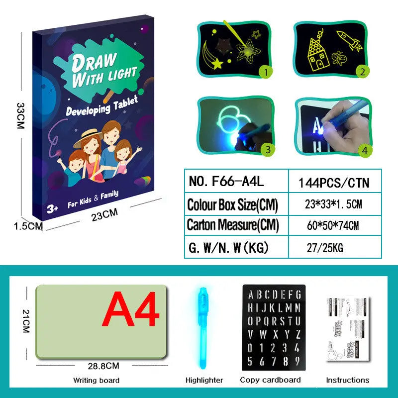 Educational Toy Drawing Pad 3D Magic 8 Light Effects Puzzle Board Sketchpad beldemo5-toys2