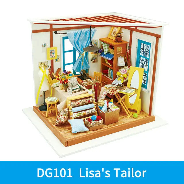 Robotime DIY Wooden Miniature Dollhouse 1 24 Handmade Doll House Model Building Kits Toys For Children Adult Drop Shipping beldemo5-toys2