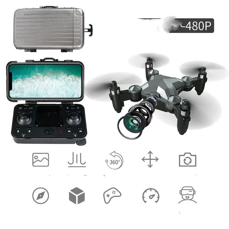 New Luggage Box Storage Box Folding Mini UAV Aerial Photography Remote Control Four Axis Children's Toys Drone beldemo5-toys2