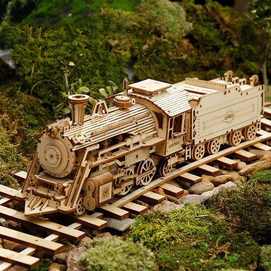 3D Wooden Puzzle Train Model DIY Wooden Train Toy Mechanical Train Model Kit Assembly Model Home Decoration Crafts beldemo5-toys2