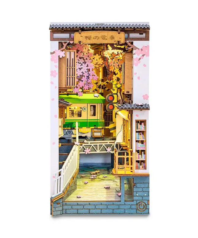 Robotime Rolife Book Nooks Series Stories In Books 4 Kinds DIY Wooden Miniature House Furniture Sakura Densya TGB01 Dropshipping beldemo5-toys2