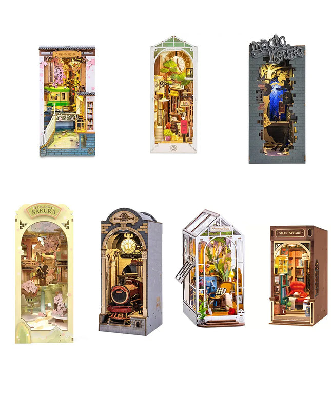 Robotime Rolife Book Nooks Series Stories In Books 4 Kinds DIY Wooden Miniature House Furniture Sakura Densya TGB01 Dropshipping beldemo5-toys2