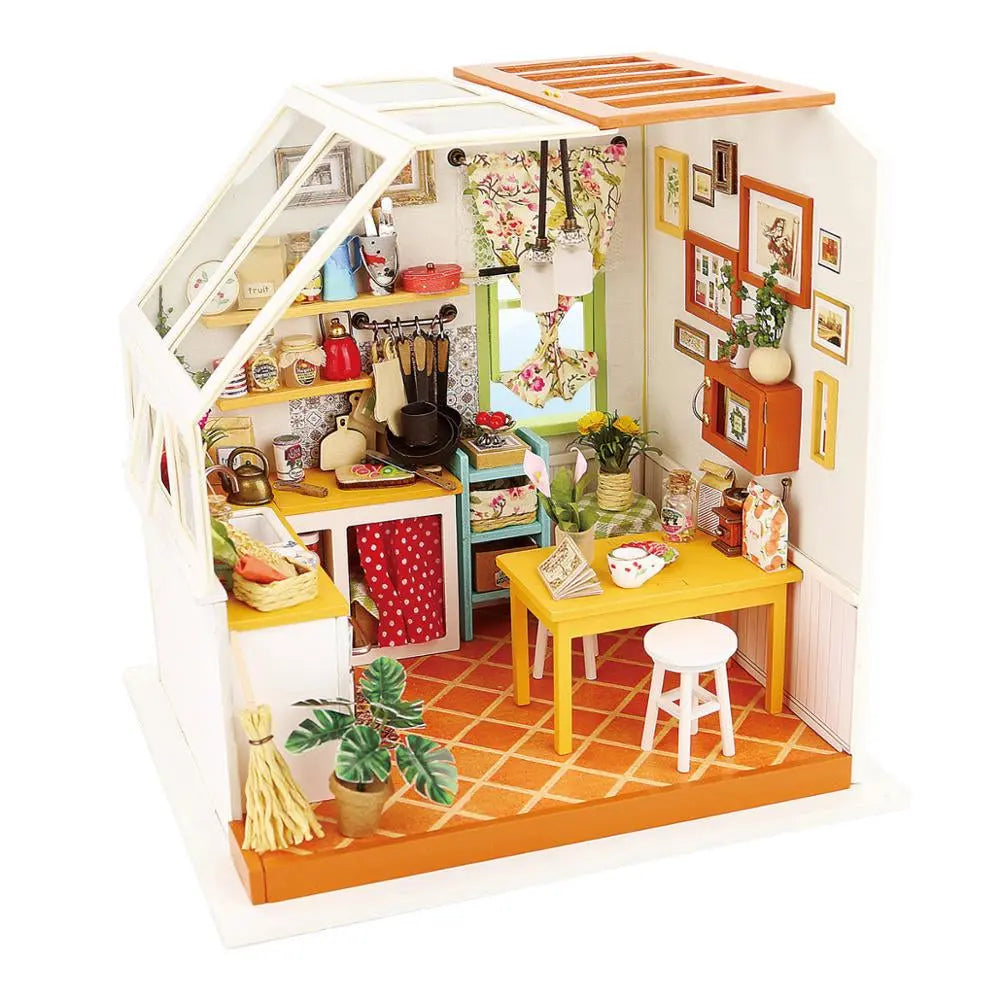 Robotime DIY Wooden Miniature Dollhouse 1 24 Handmade Doll House Model Building Kits Toys For Children Adult Drop Shipping beldemo5-toys2