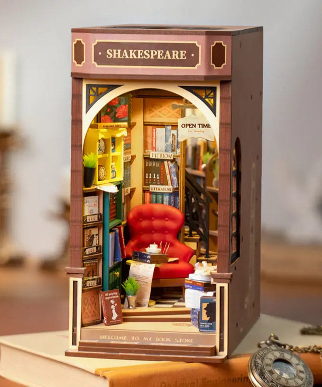 Rolife 3D DIY Wooden Book Nook Shiguang Bookstore With LED For Xmas Gifts beldemo5-toys2