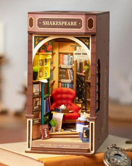 Rolife 3D DIY Wooden Book Nook Shiguang Bookstore With LED For Xmas Gifts beldemo5-toys2