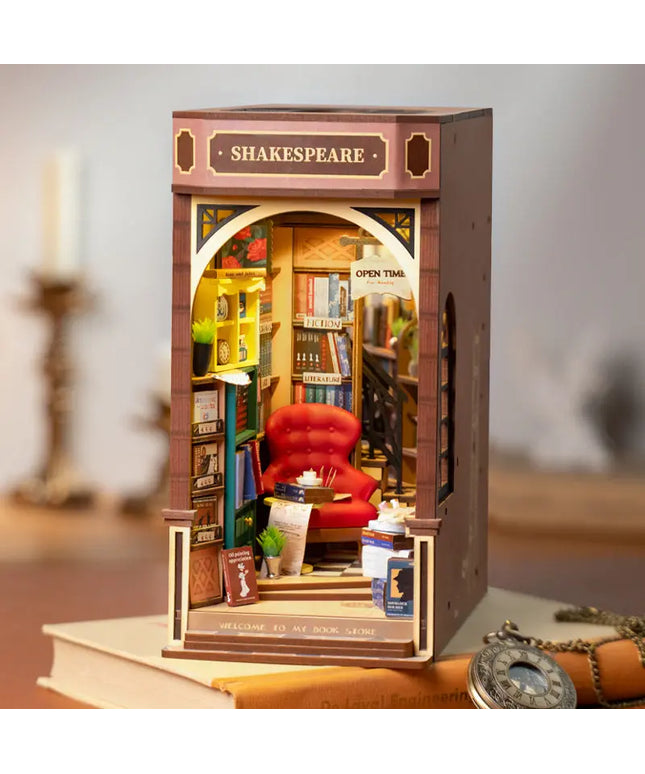 Rolife 3D DIY Wooden Book Nook Shiguang Bookstore With LED For Xmas Gifts beldemo5-toys2