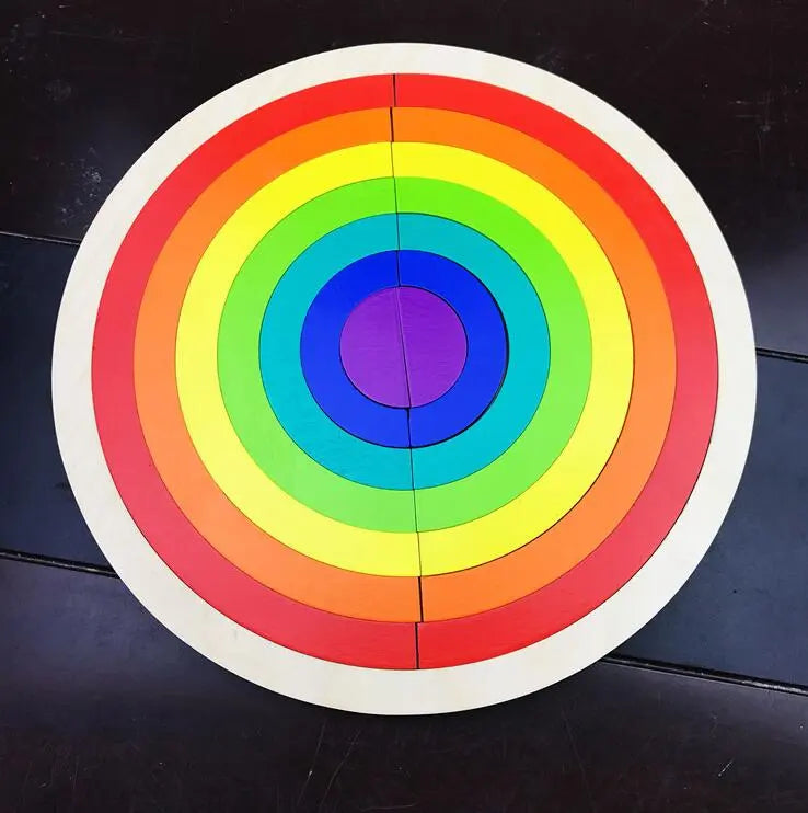 Jigsaw Puzzle Large 12-piece Arch Bridge Rainbow Building Blocks Early Childhood Education Toys beldemo5-toys2