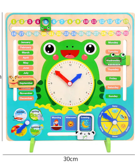 Montessori Wooden Toys Baby Weather Season Calendar Clock Time Cognition Preschool Educational Teaching Aids Toys For Children beldemo5-toys2