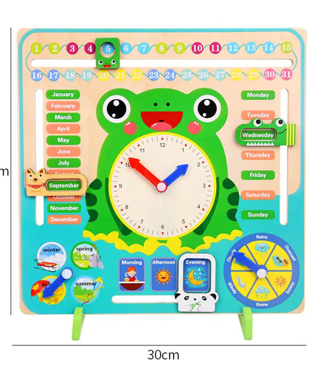 Montessori Wooden Toys Baby Weather Season Calendar Clock Time Cognition Preschool Educational Teaching Aids Toys For Children beldemo5-toys2