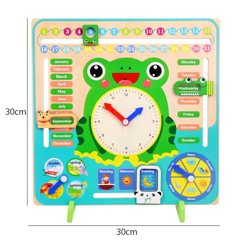 Montessori Wooden Toys Baby Weather Season Calendar Clock Time Cognition Preschool Educational Teaching Aids Toys For Children beldemo5-toys2
