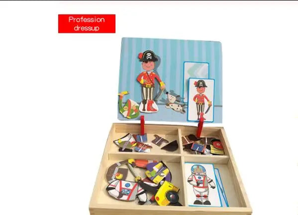 Montessori Magnetic Fun Puzzle Children's Wooden Puzzle Box Game Cartoon Educational Painting Toys For Children Gift Antistress beldemo5-toys2