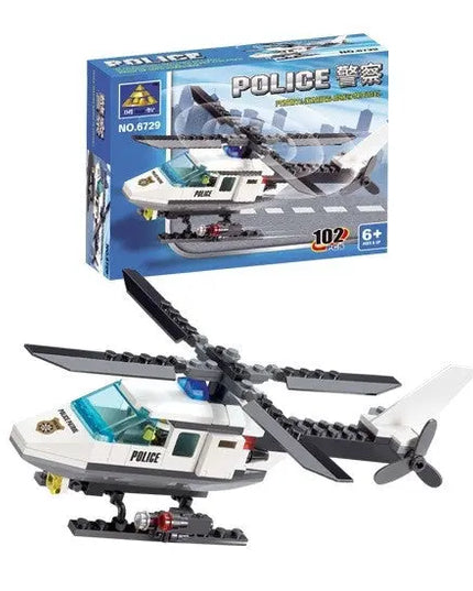 Assembling And Inserting Building Blocks Police Airplane Toy beldemo5-toys2