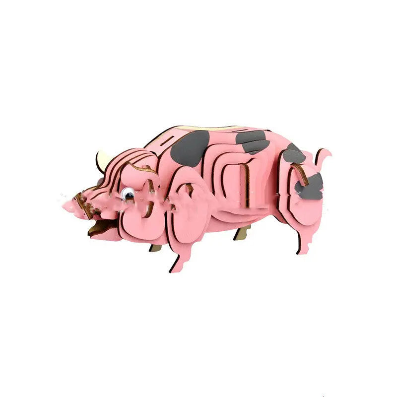 Rex Wooden 3D Puzzle Model Laser DIY Children's Puzzle Simulation Dinosaur Toys beldemo5-toys2