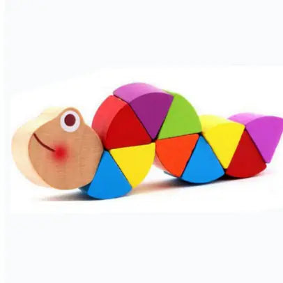 Montessori Educational Wooden Toys Colorful Caterpillars Kid Finger Dexterity Exercises Creature Developmental Blocks beldemo5-toys2