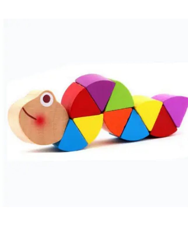 Montessori Educational Wooden Toys Colorful Caterpillars Kid Finger Dexterity Exercises Creature Developmental Blocks beldemo5-toys2