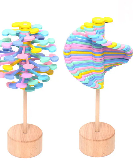 Solid Wooden Rotating Lollipop Fischer Series Creative Ornaments Decompression Toys Decompression Artifact Gyro beldemo5-toys2