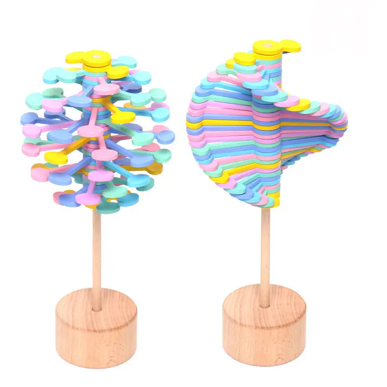 Solid Wooden Rotating Lollipop Fischer Series Creative Ornaments Decompression Toys Decompression Artifact Gyro beldemo5-toys2