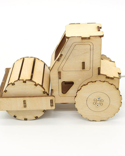 Happyxuan DIY Road Roller Science Engineering Construction Kits Wood STEAM Toy Kids Creative Educational Toys School Projects beldemo5-toys2