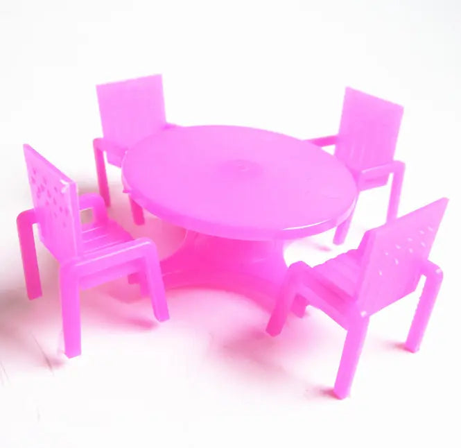 8.5CM plastic children's simulation table and chairs sand table furniture chair model building dining chair micro landscape with scenery beldemo5-toys2