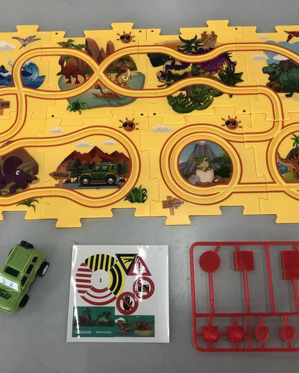 Children Puzzle Electric Railroad Speeder DIY Assembly Electric Car Automatic Rail City Scene Construction Education Toy Gift beldemo5-toys2