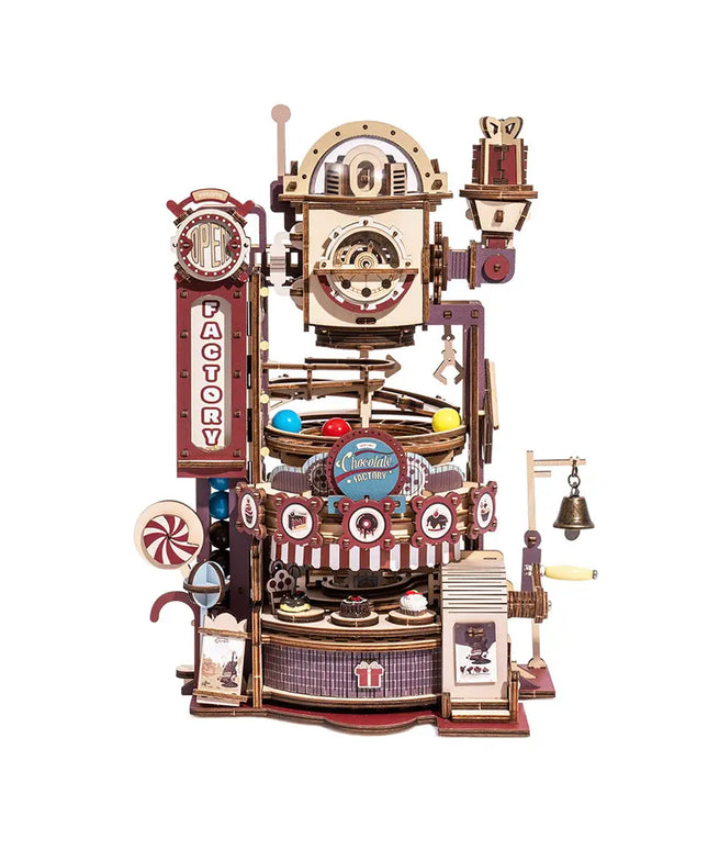 Robotime ROKR DIY Chocolate Factory 3D Wooden Puzzle Assembly Marble Run Toy Gift For Children Teens LGA02 beldemo5-toys2
