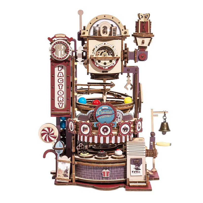 Robotime ROKR DIY Chocolate Factory 3D Wooden Puzzle Assembly Marble Run Toy Gift For Children Teens LGA02 beldemo5-toys2