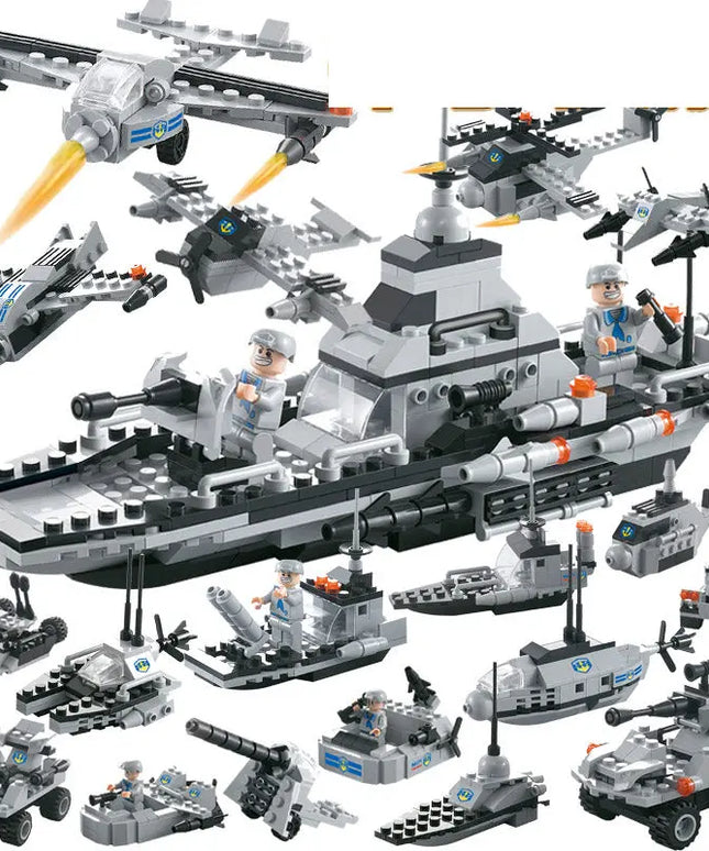 Military aircraft carrier police building blocks children assembled DIY toys beldemo5-toys2