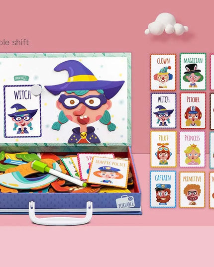 Montessori Magnetic Fun Puzzle Children's Wooden Puzzle Box Game Cartoon Educational Painting Toys For Children Gift Antistress beldemo5-toys2