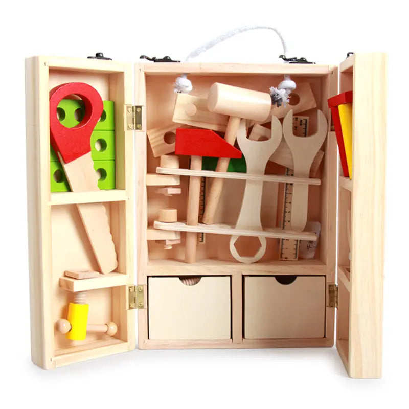 Wooden toy simulation disassembly toolbox beldemo5-toys2