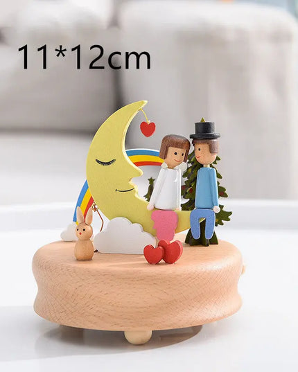 Music Boxes Innovative Rotating Musical Box Wooden Music Box Table Decoration beldemo5-toys2