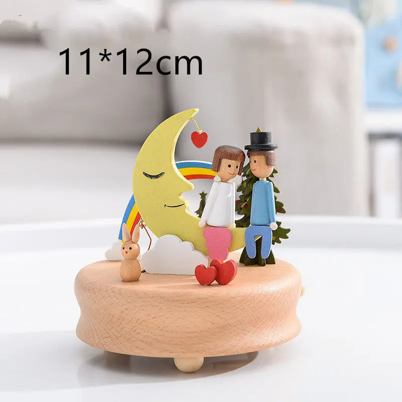 Music Boxes Innovative Rotating Musical Box Wooden Music Box Table Decoration beldemo5-toys2