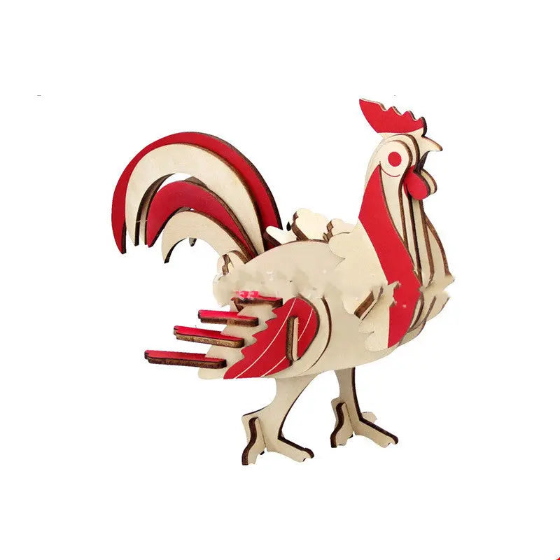 Rex Wooden 3D Puzzle Model Laser DIY Children's Puzzle Simulation Dinosaur Toys beldemo5-toys2