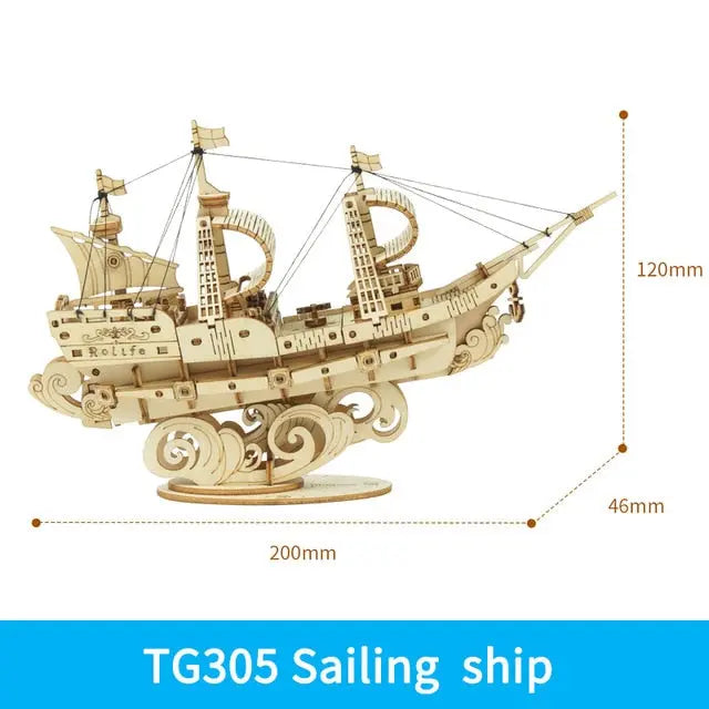 Wooden Puzzle Games Boat & Ship Model Toys For Children Kids Girls Birthday Gift beldemo5-toys2